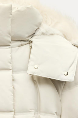 SEMI-LONG WIND PROTECTION HOODED PUFFER JACKET - Zara фото 8