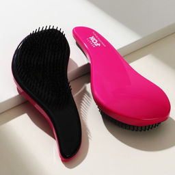 Цена за 2 шт. Массажная расчёска волна Beauty Fox, ярко-розовая