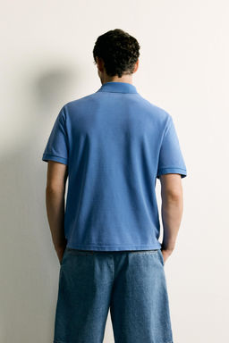 POLO PIQU? LAVADO REGULAR FIT / Azul lavado - Zara фото 3