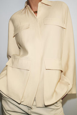 ZW COLLECTION FLOWING SHIRT WITH POCKETS - Zara фото 4