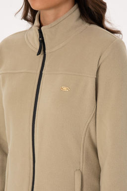 Kad_n A__k Haki Fermuarl_ Dik Yaka Polar Sweatshirt - U.s. polo assn фото 7