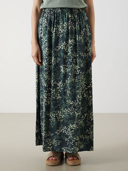 Beli Lastikli ?i?ekli Kad?n Etek