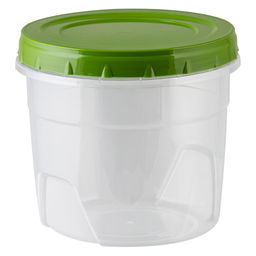 Банка для сыпучих продуктов пластмассовая 1л, д12,5см, h11,5см, закручивающаяся крышка (Россия)