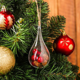 Елочная игрушка с природным декором Капля с шишками - Лесная мастерская фото 5