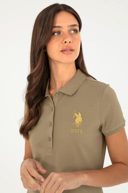 Женская базовая футболка цвета хаки Неожиданная скидка в корзине - U.s. polo assn фото 9