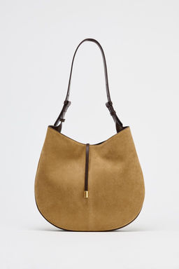 SPLIT SUEDE SHOULDER BAG