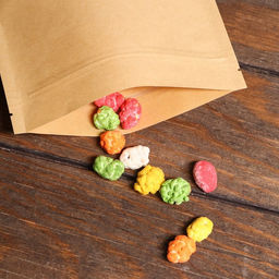 Цена за 50 шт. Пакет Zip - lock Крафт с прямоугольным окном, плоский, 16×26 см