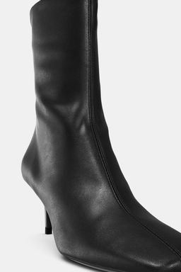SOFT LEATHER STILETTO HEEL ANKLE BOOTS - Zara фото 3