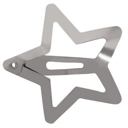 Заколки для волос НАБОР 10 шт., 3 см, клик-клак, звездочки, глянцевый, серебристый, MONTE VITA