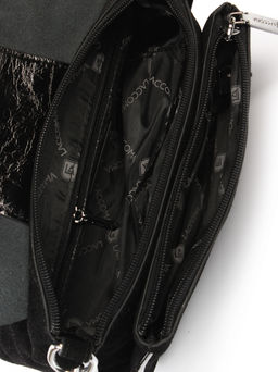 LACCOMA сумка Y2298-2-черный натуральная замша, натуральная кожа полиэстер фото 7