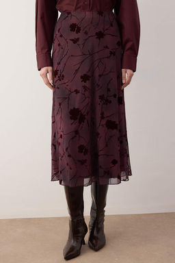 Murdum Flok Bask?l? Kalem Maxi/Uzun Tul Esnek Orme Etek TWOAW26ET00146 - Trendyolmilla фото 3