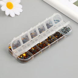 Декор для творчества стекло Стразы усечённый конус. Золотой d=2-6,5 мм н-р 2600 шт