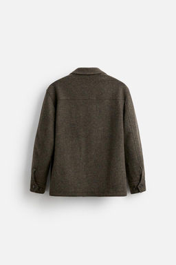 WOOL OVERSHIRT WITH POCKETS - Zara фото 8