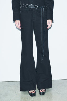 DIAMOND CONTRAST LEATHER BELT - Zara фото 3