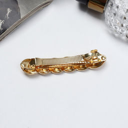 Цена за 2 шт. Заколка - автомат для волос «Жаклин», средние звенья, 8 см, золото