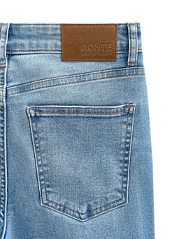 CONTE CON-720 Джинсы skinny с ассиметричным низом и эффектом разрушений light blue