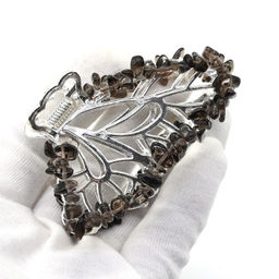 Заколка краб для волос бабочка с раухтопазом 8*3,5*5см