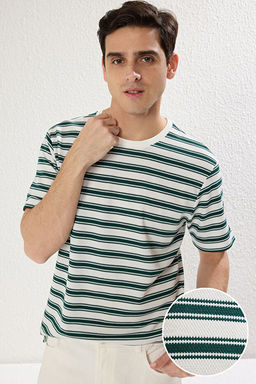 _ok Renkli Regular/Normal Kesim Dokulu T-Shirt TMNSS25TS00041
