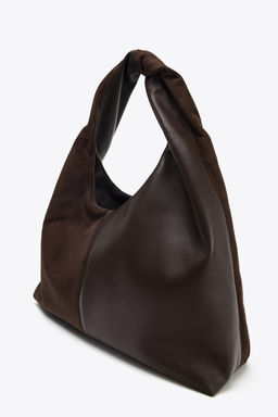 CONTRAST LEATHER SHOULDER BAG - Zara фото 5