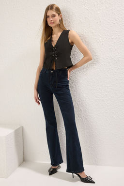 Trendyolmilla Siyah Regular V Yaka Onu Baglama Detayl? Yelek TWOSS25YE00083  фото 3