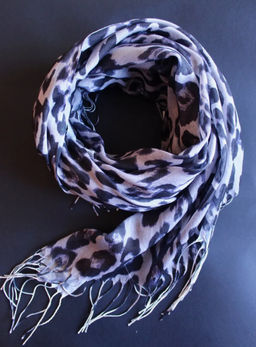 K13592 Платок 70/180 хлопок СЕРО-СИНИЙ