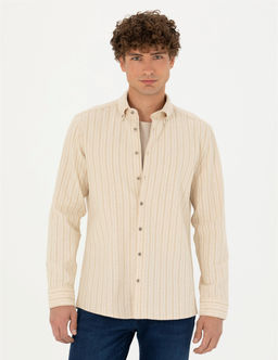 Bej Regular Fit Uzun Kollu G_mlek - Pierre cardin фото 3