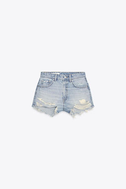 HIGH-WAIST CURVED DENIM SHORTS - Zara фото 19