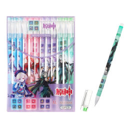 Цена за 12 шт. Ручка гелевая, 0.5 мм, синий стрежень, «Аниме», МИКС