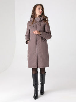 24312 Пальто дем. бежево-коричневый - Dizzyway фото 2