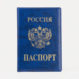 Цена за 2 шт. Обложка для паспорта, искусственная кожа, тиснение, синяя