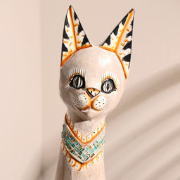 Фигура «Кошка в ошейнике с сердечком», 80 см, дерево