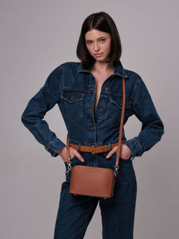 Сумка на плечо кросс-боди Deboro 30848 коричневый камень