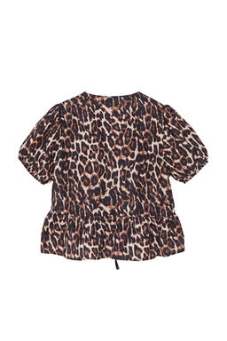 TRENDYOLMILLA Kahverengi Leopar Desenli Baglamal? Cif Tarafl? Dokuma Gomlek TWOSS24GO00233  фото 7