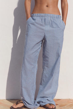 PANTAL?N PIJAMERO RAYAS / Azul / Blanco