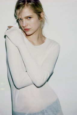 COTTON LONG SLEEVE T-SHIRT - Zara фото 6