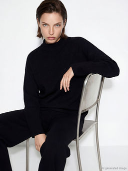 Dik Yaka Kad?n Triko Kazak