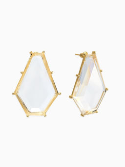 Серьги акрил «Кристалл», прозрачные в золоте