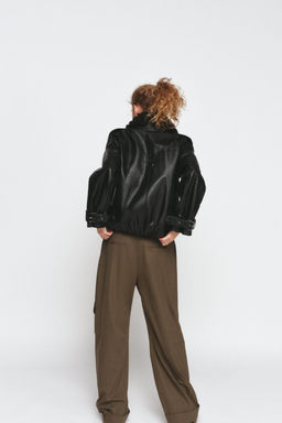 FAUX LEATHER BOMBER JACKET ZW COLLECTION - Zara фото 13