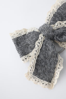 KNIT BOW HAIR CLIP SCRUNCHIE - Zara фото 3