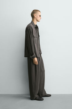 CAMISA FLUIDA RELAXED FIT / Gris antracita - Zara фото 4