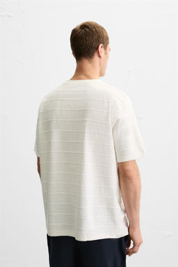 STRIPED IRREGULAR TEXTURE T-SHIRT - Zara фото 3