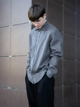 Рубашка мужская Лен Графит - Modamica фото 7