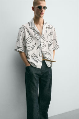 CAMISA JACQUARD ESTAMPADO PAISLEY / Blanco - Zara фото 7