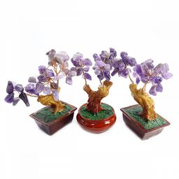 Дерево счастья с камнями Аметист - символ любви, верности и счастья между влюбленными 11см - Сандаловый дом фото 5