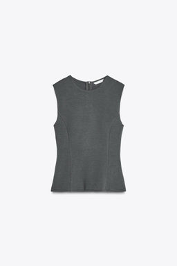 INTERLOCK PEPLUM TOP - Zara фото 5