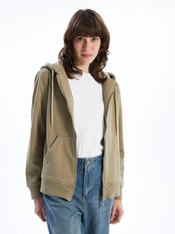 Kap??onlu Kad?n Fermuarl? Sweatshirt