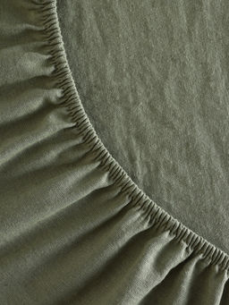 Простыня на резинке евро SL Home Linen collection, 200200+30 см, зелёная, полулён - Sima-land home фото 8