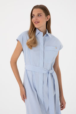 Kad_n Mavi Dokuma Elbise Sepette S_rpriz _ndirim - U.s. polo assn фото 2