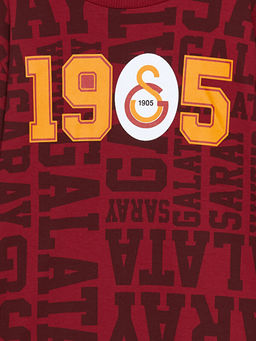 Bisiklet Yaka Galatasaray Bask?l? Erkek ?ocuk Ti??rt - Waikiki фото 2