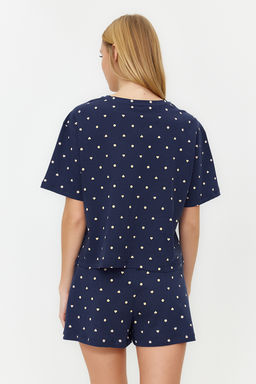 Trendyolmilla Beyaz %100 Pamuklu Puantiyeli ve Kalpli Sortlu Orme Pijama Tak?m? THMSS21PT1485 фото 47